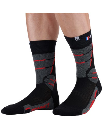 Chaussettes de randonnée unisexes taille 43-46, gris et rouge - PEARL