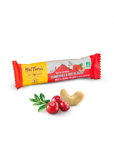 Barre céréales Bio Sans Gluten : Cranberries Noix de cajou