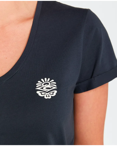 Tee Shirt en Coton Rip Curl "Re Entry V Neck Tee"