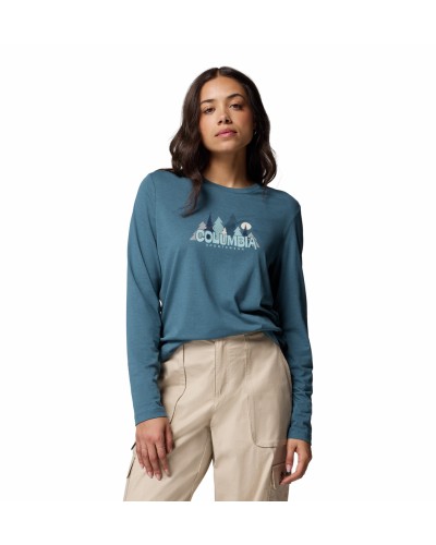 Tee Shirt en Coton Columbia "RUBY SPRINGS GRAPHIC LONG SLEEVE TEE"
