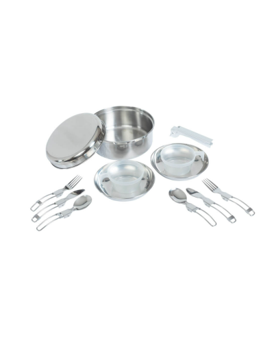 Popote Inox 2 Personnes TRIGANO – Kit Cuisine Camping Complet
