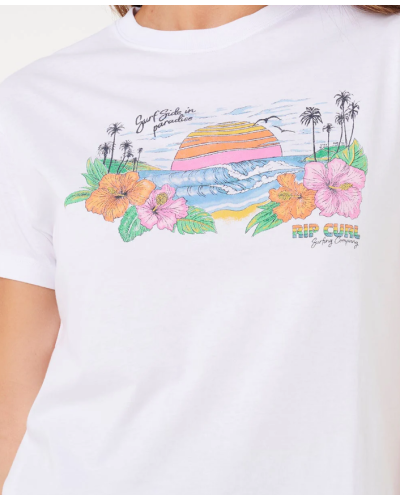 Tee Shirt Femme en Coton Rip Curl "SUN RAYS RELAXED TEE"