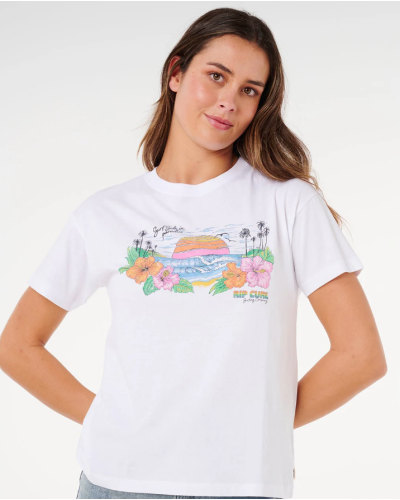 Tee Shirt Femme en Coton Rip Curl "SUN RAYS RELAXED TEE"