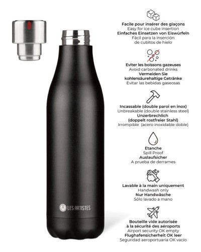 Bouteille Isotherme Les Artistes Paris "Black" 750ml