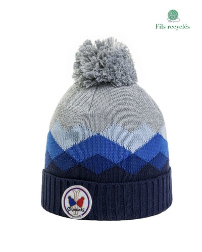 DAMART * BONNET & ECHARPE ENFANT * POLAIRE BLEU & BLANC *