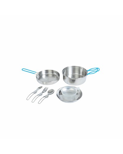 Popote Inox 1 Personne TRIGANO – Kit Cuisine Camping Complet